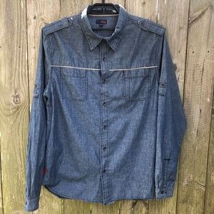 Syn Jeans Indigo Chambray Long Sleeve Shirt NWT